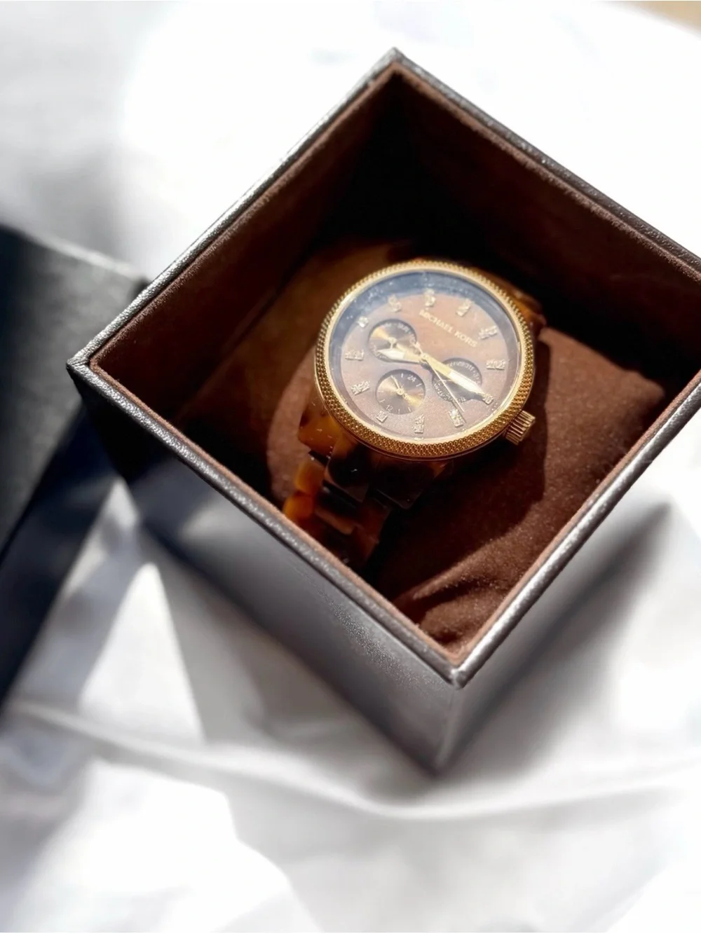 Michael Kors Watch • Tortoise Shell w/Swarovski Crystals